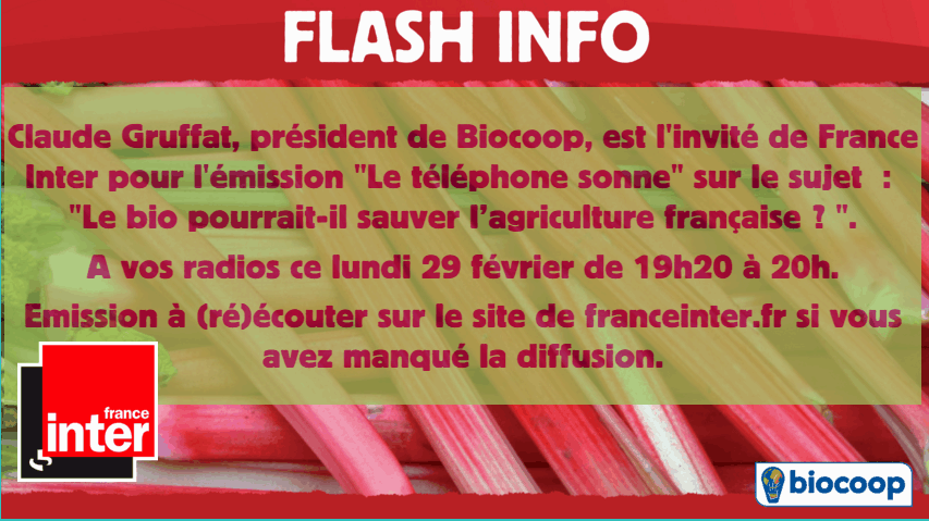 Le président de Biocoop ce soir sur France Inter